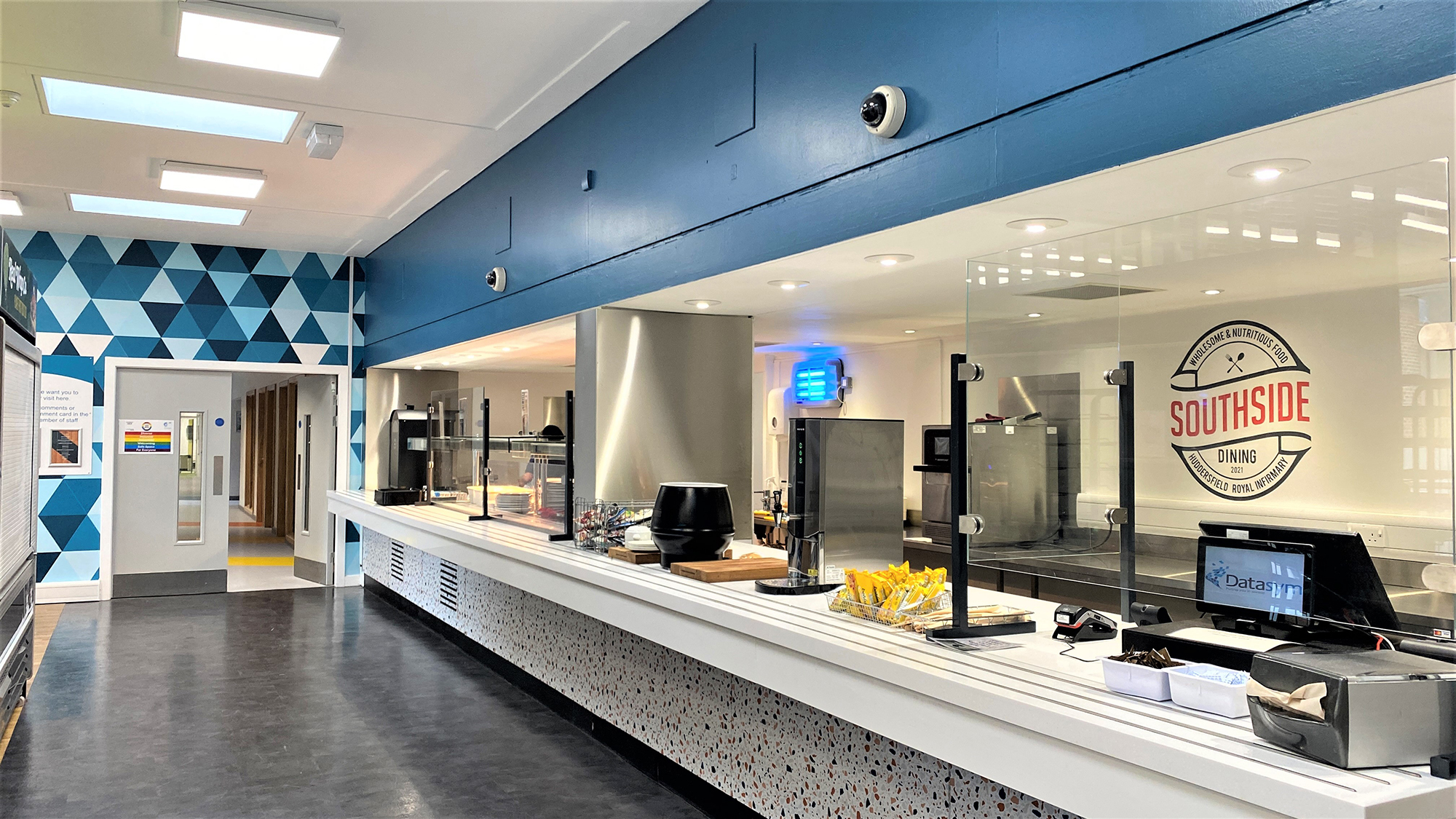 Southside Dining Area showing where to go to order and collect food