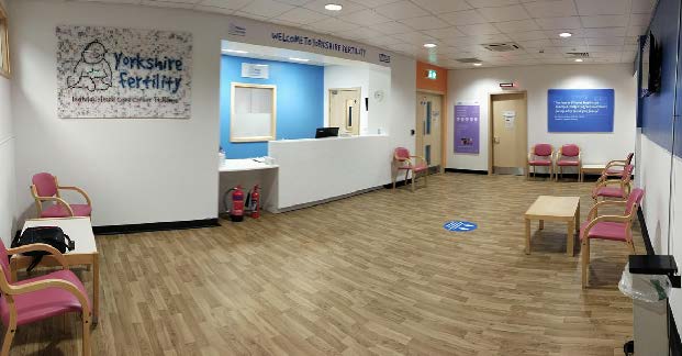 Reception area at the new Fertility Clinic