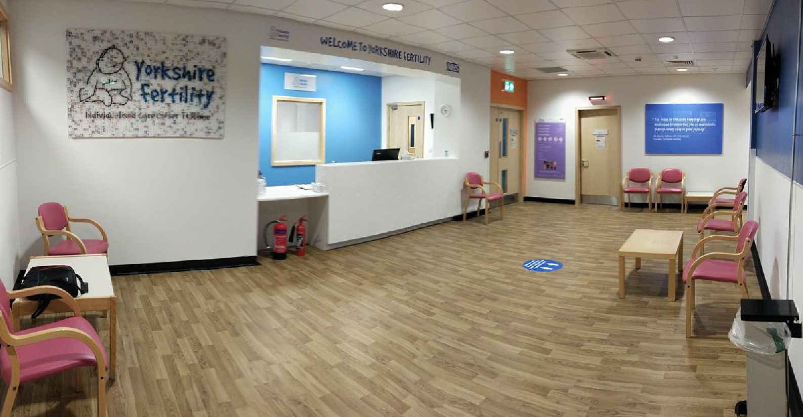 Reception area at the new Fertility Clinic