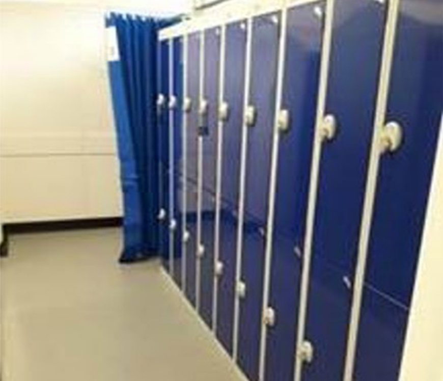 Lockers post refurbishment at Huddersfield Royal Infirmary