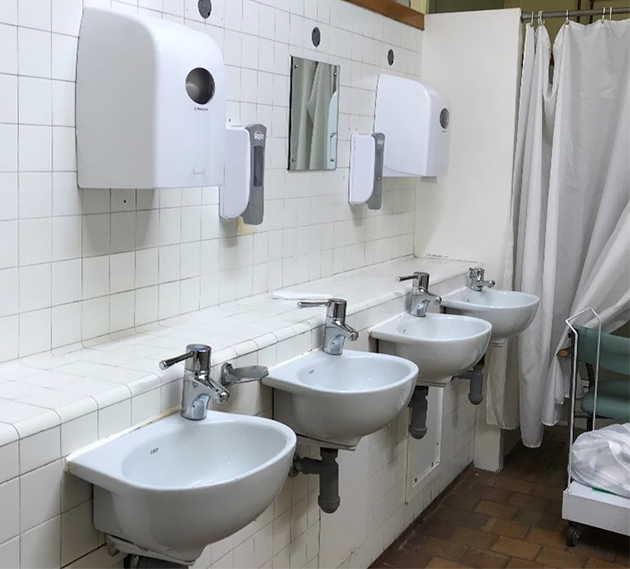 Old bathroom style at Huddersfield Royal Infirmary